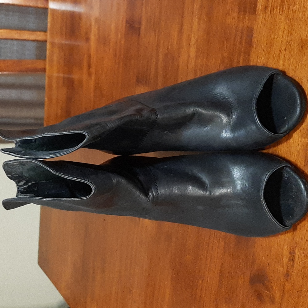 Black leather boots